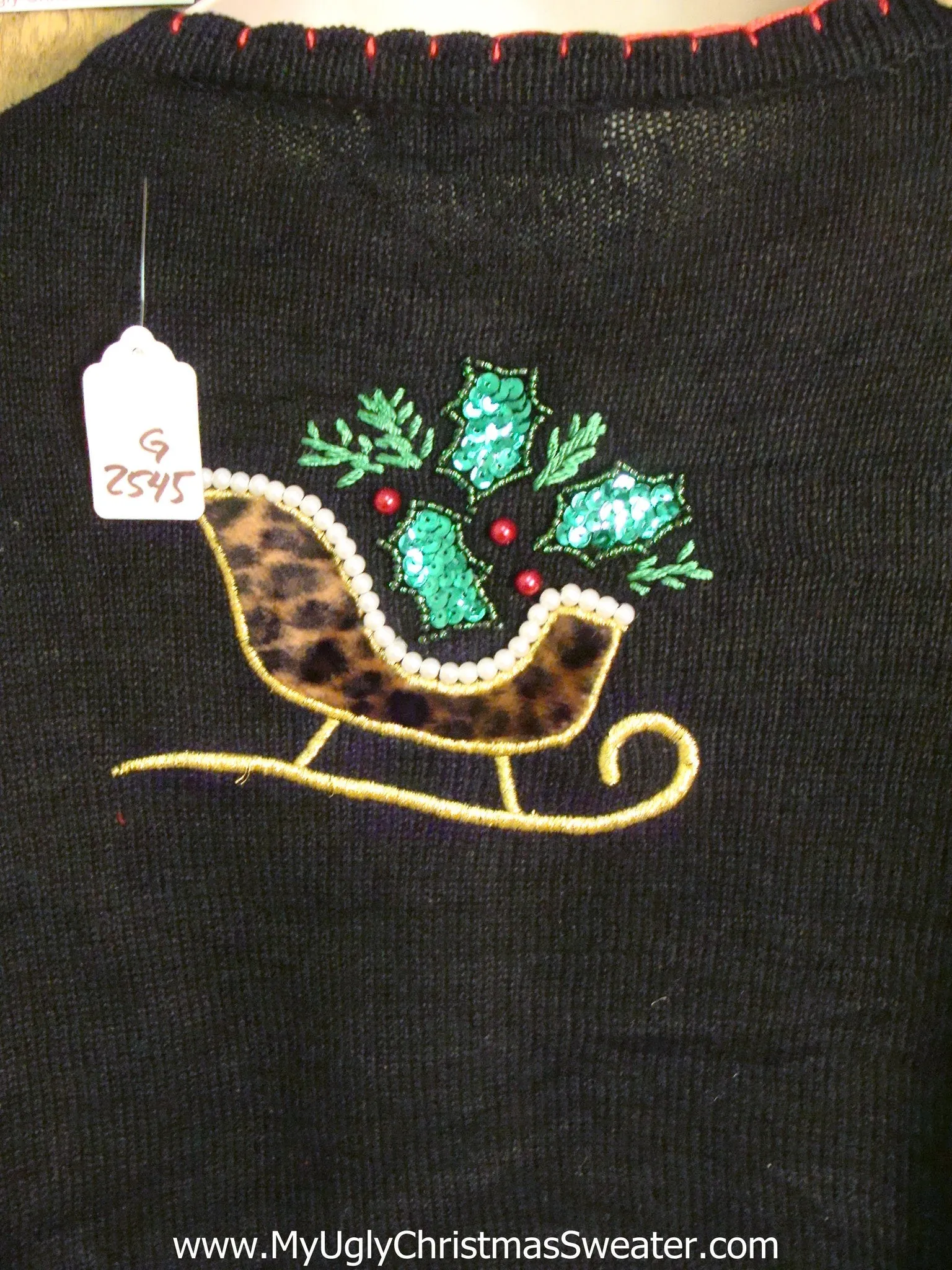 Animal Print Sleighs Light Up Cheesy Christmas Sweater