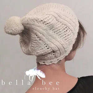 bella bee slouchy hat {knitting pattern}