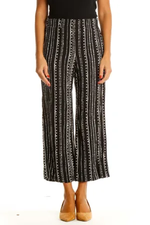 Black Printed Bohemian Culottes Pants