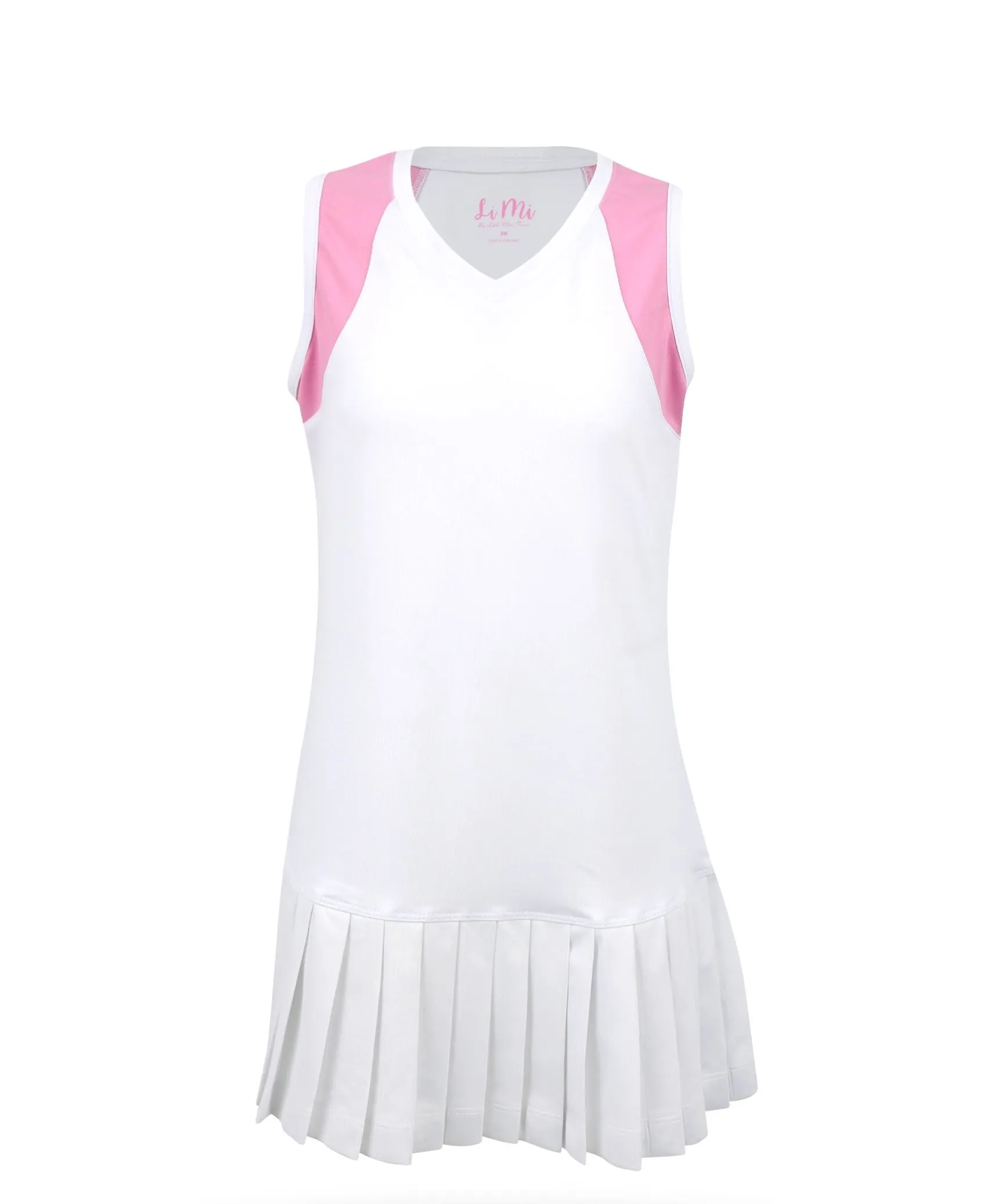 Bubble Gum White Pleat Dress