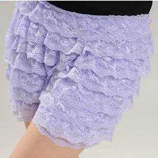 Cake Track Shorts Three Layer Lace Safety Pants Anti-Exposed Outdoor Thin Summer Culottes