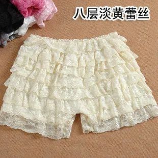 Cake Track Shorts Three Layer Lace Safety Pants Anti-Exposed Outdoor Thin Summer Culottes