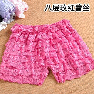 Cake Track Shorts Three Layer Lace Safety Pants Anti-Exposed Outdoor Thin Summer Culottes