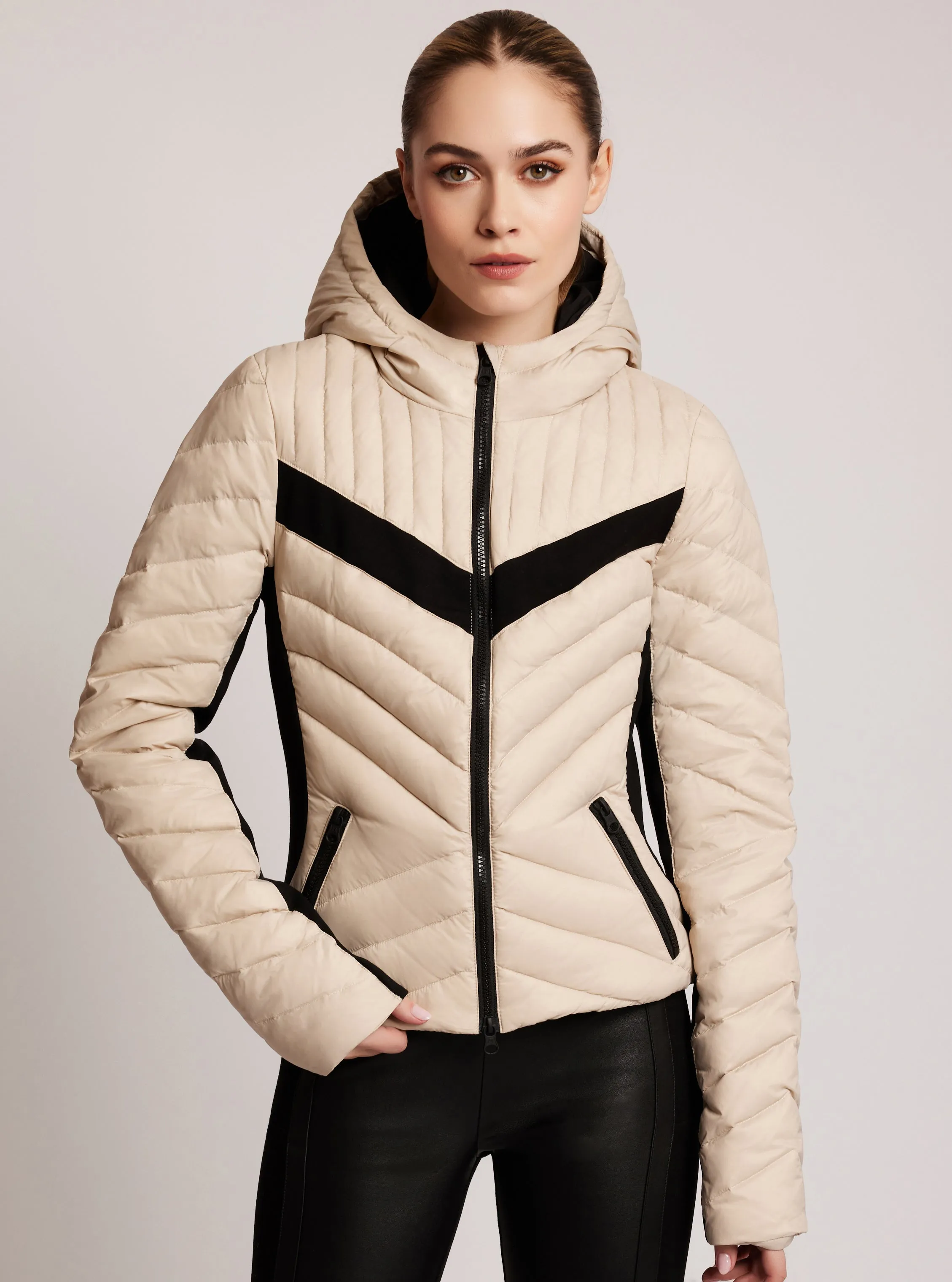 Chevron Stripe Puffer Jacket