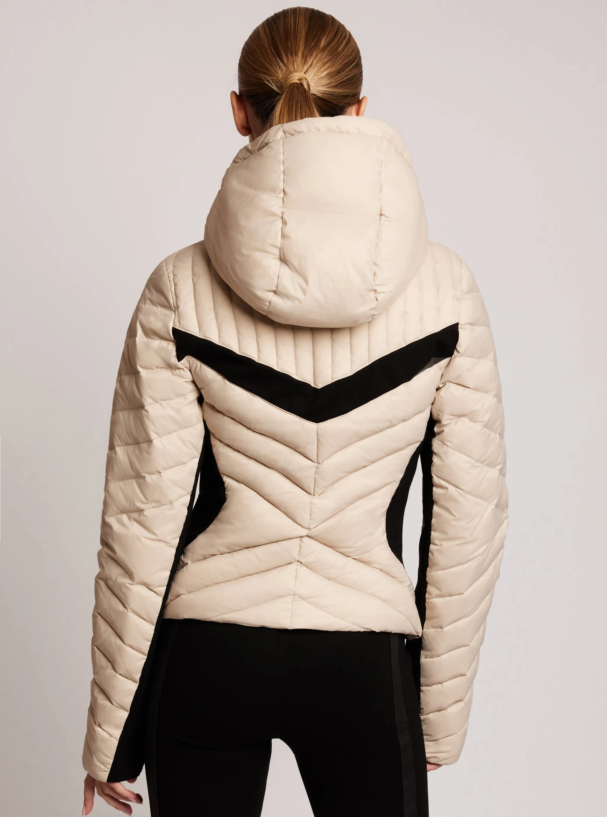 Chevron Stripe Puffer Jacket