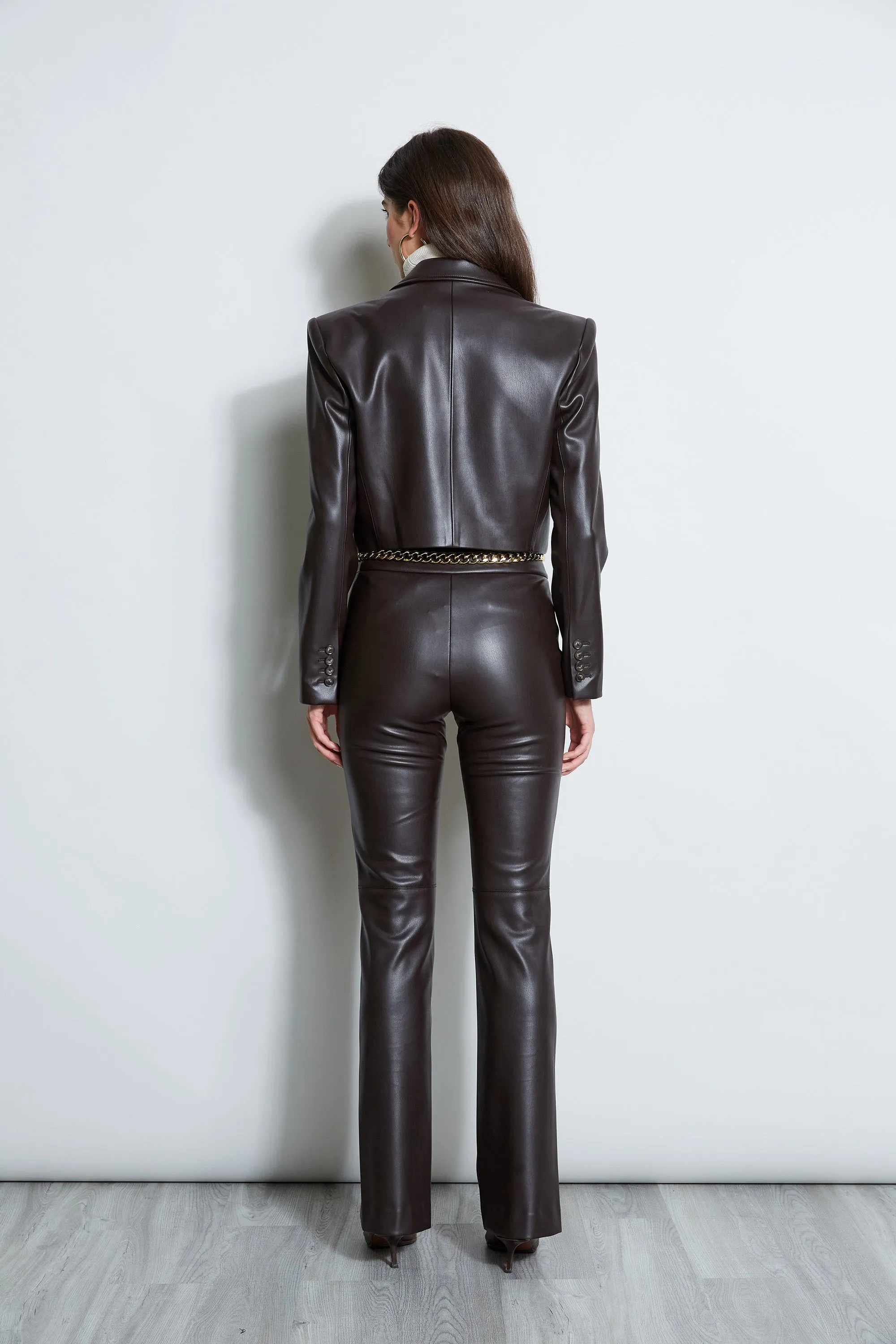 Cropped Vegan Leather Jacket