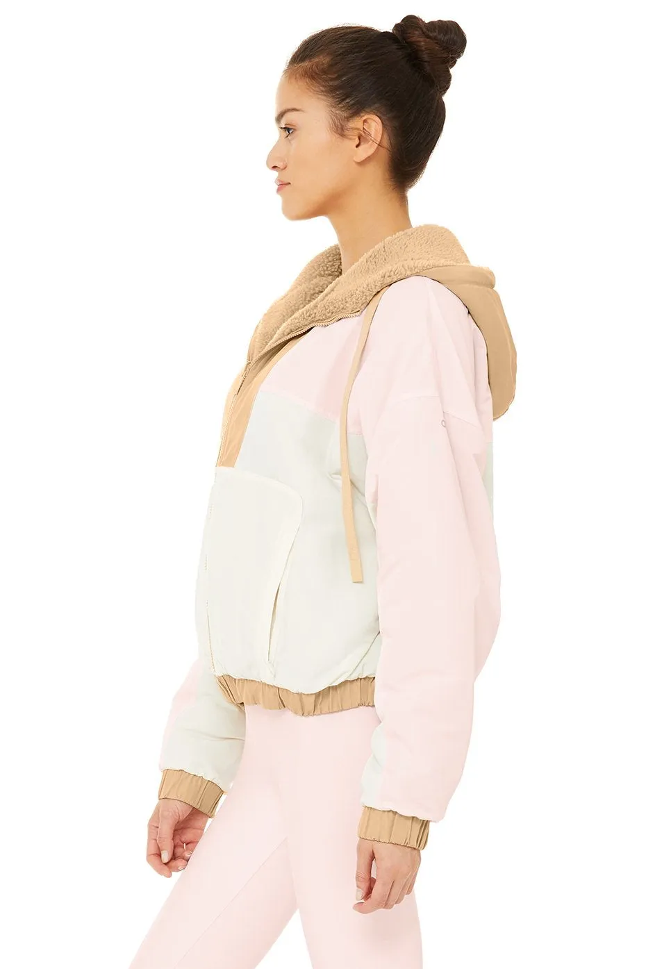 Duality Reversible Sherpa Jacket - Putty/Pristine/Soft Pink