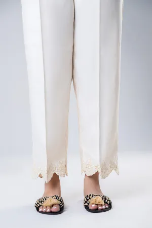 Embroidered Raw Silk Trouser | MB-WF24-03