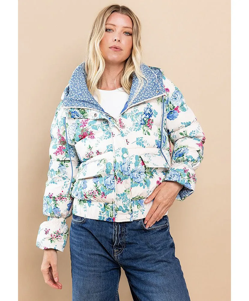 Fancy In Floral Puff Jacket