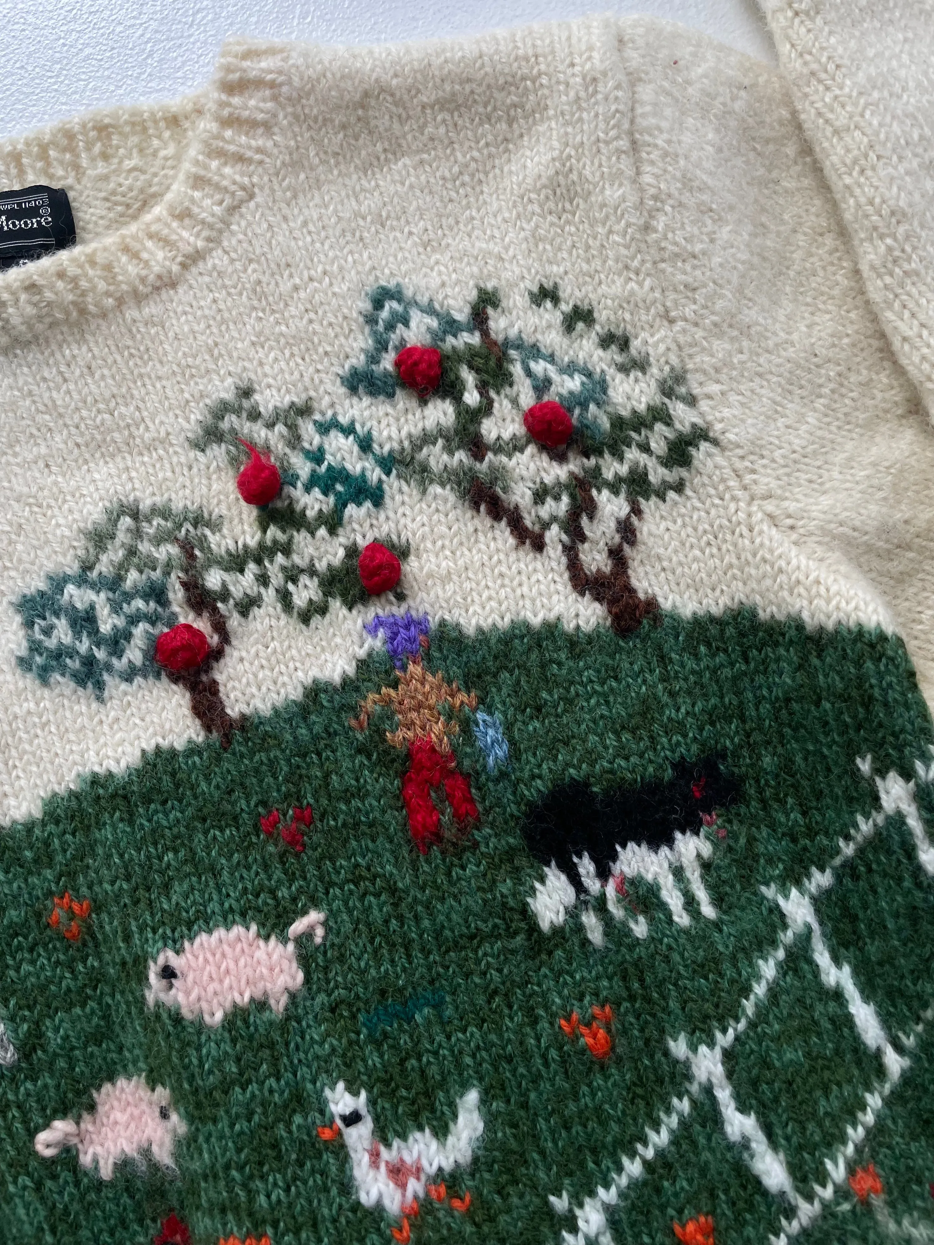 Farm Scene Wool Sweater