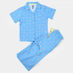 Girls Jersey/Terry 2 Piece Suit Tulip - Blue