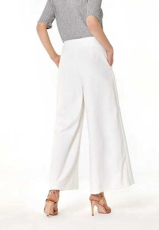 High Rise Cropped Culottes Trousers