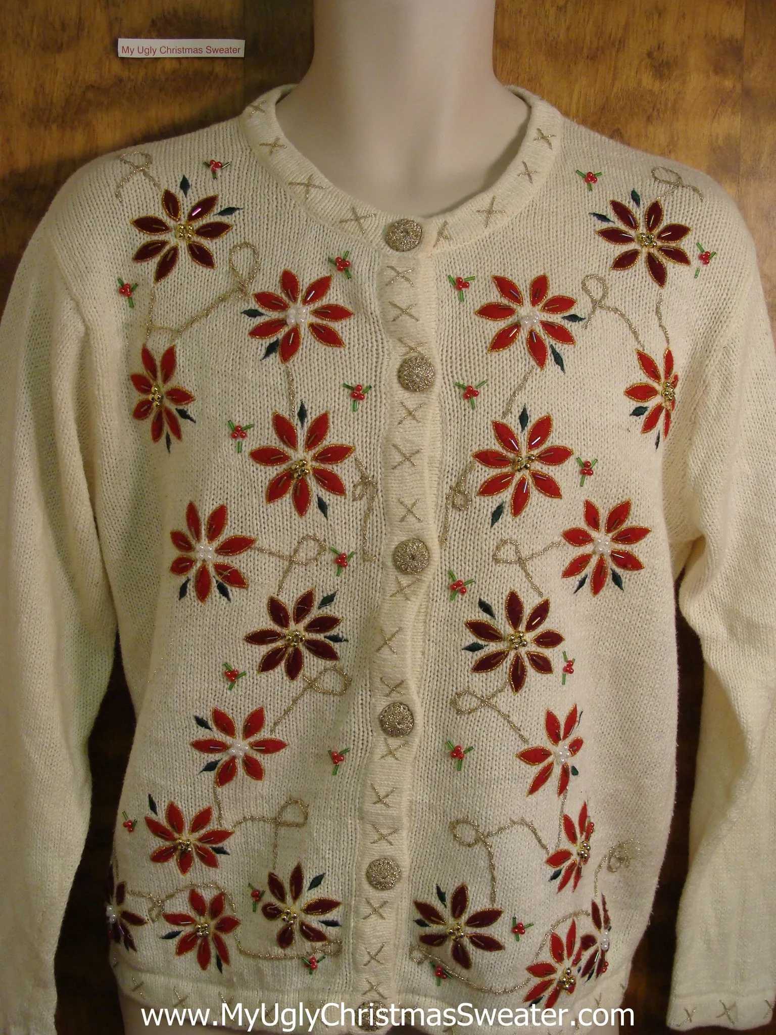 It's a Poinsettia Party Tacky Bad Christmas Sweater