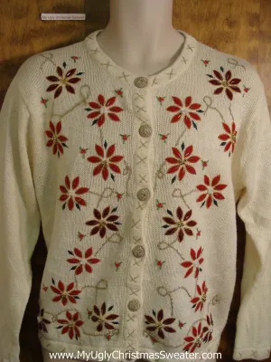 It's a Poinsettia Party Tacky Bad Christmas Sweater