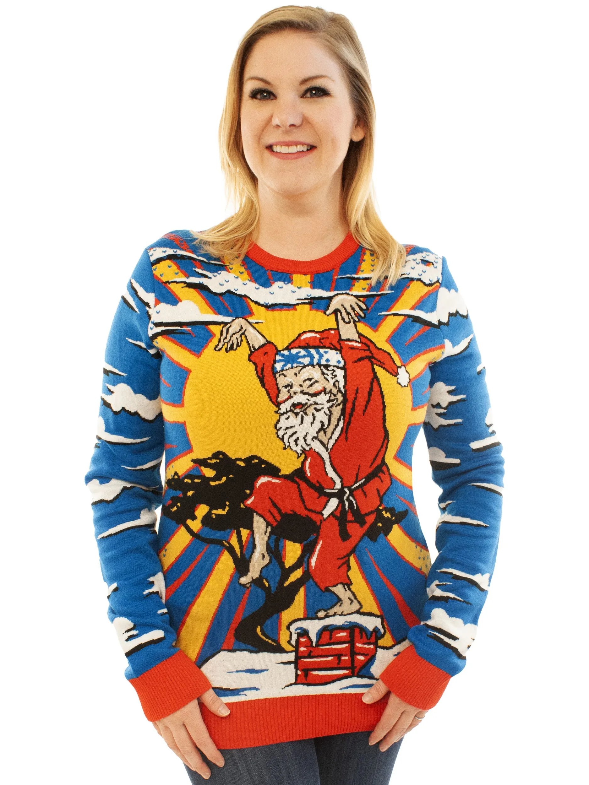 Karate Santa | Ugly Christmas Sweater For Men & Women | Unisex Sizing