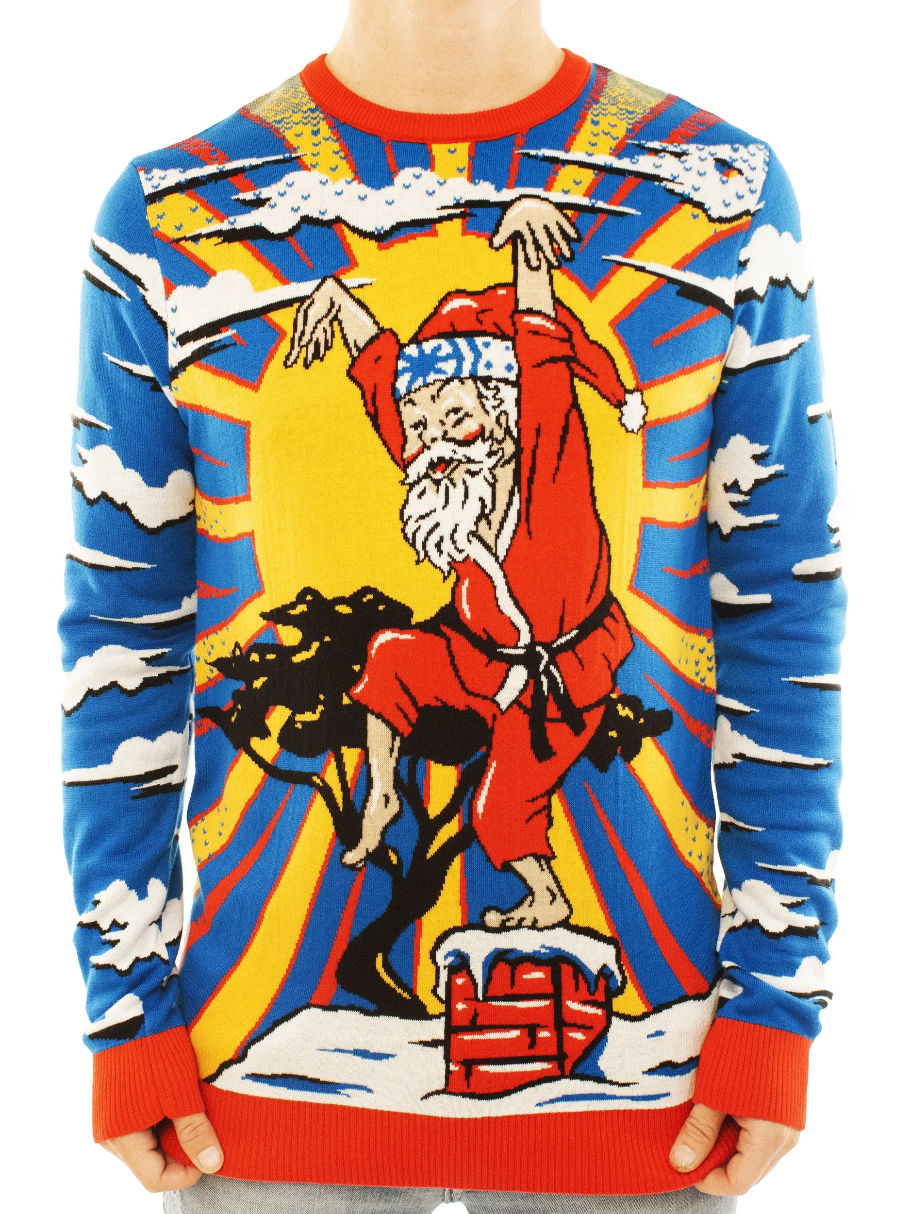 Karate Santa | Ugly Christmas Sweater For Men & Women | Unisex Sizing