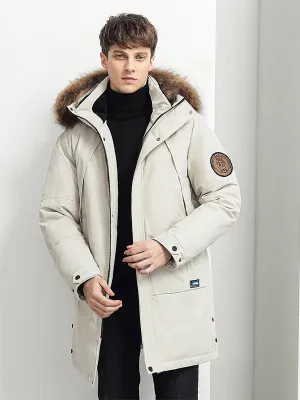 Men 2023 Winter Parkas New Fashion Coat Thick Warm Men Down Jacket Long