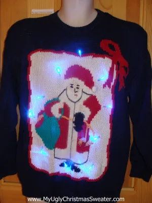 Need to Buy Christmas Sweaters? 80s Horrible Light Up Sweater Santa