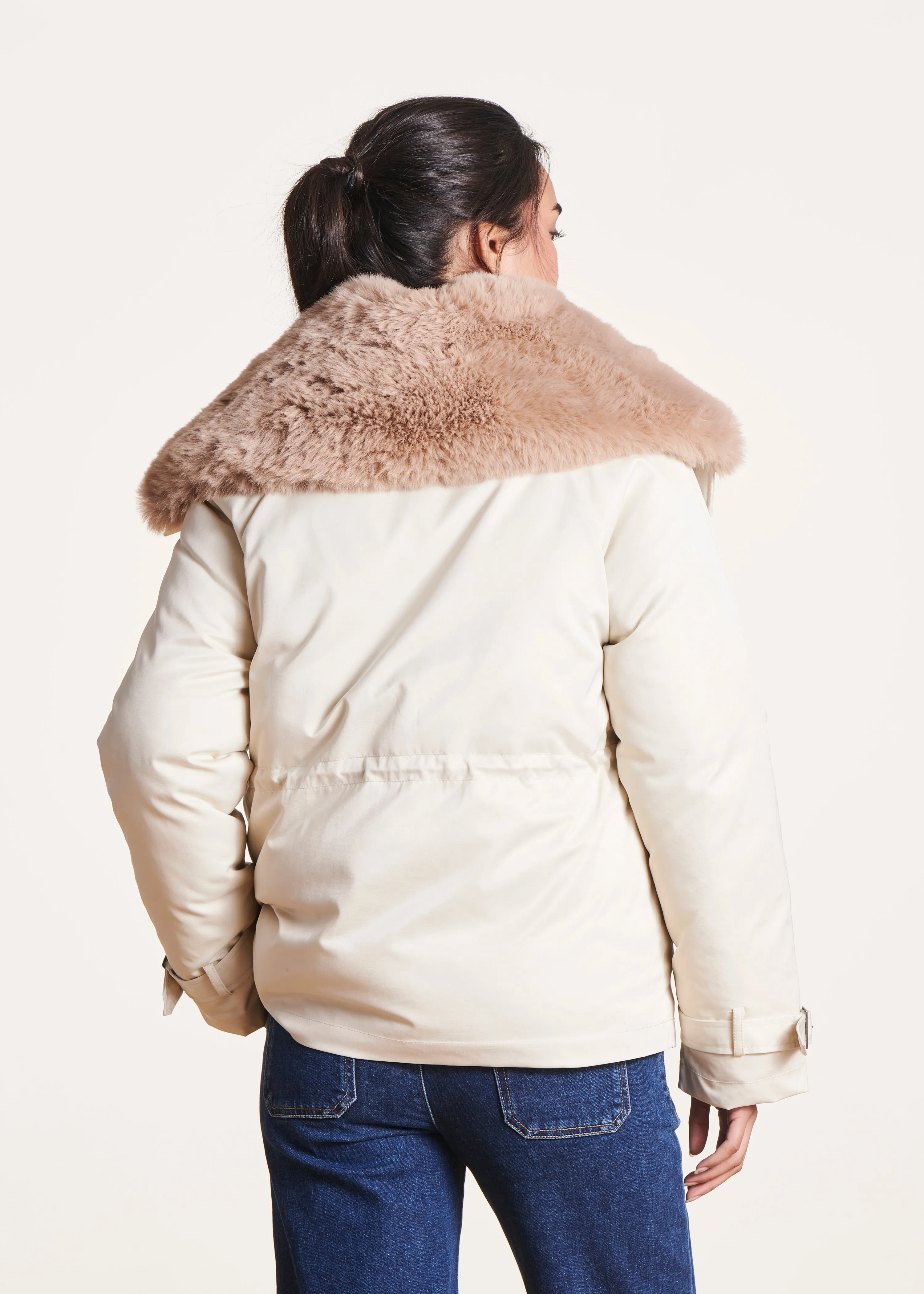 Parka courte écrue