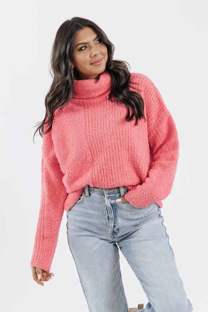 Pink Long Sleeve Turtleneck Sweater - FINAL SALE