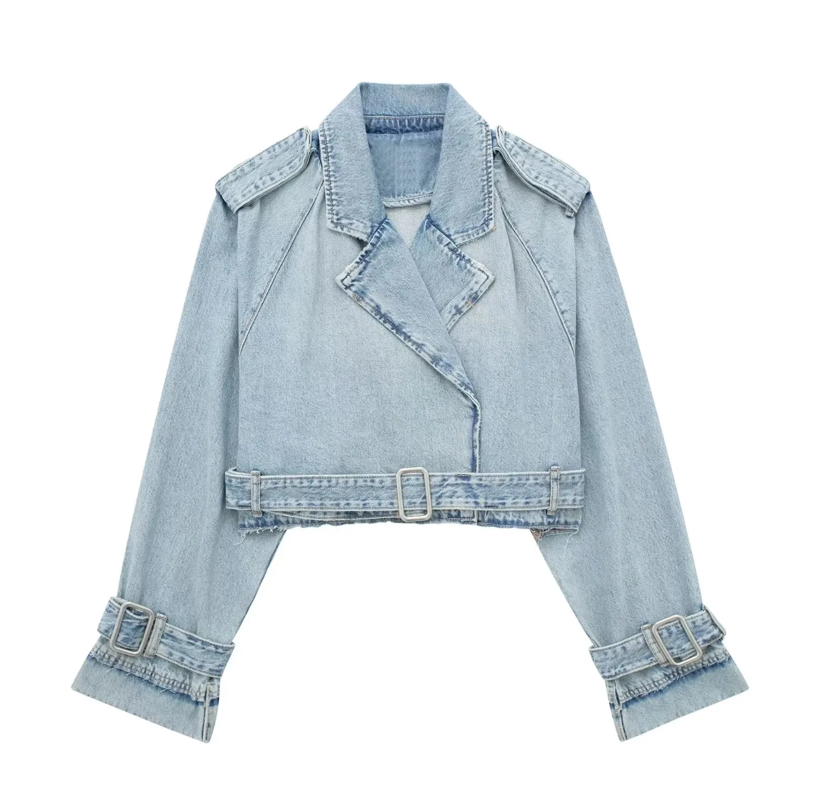 Rebel Rhythm Distressed Cropped Jean Jacket