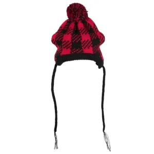 Red Buffalo Pom Knit Winter Dog Pet Hat by