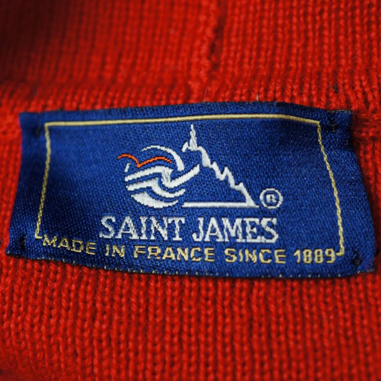 Saint James France Red Cardigan Sweater Wool Knit Yacht Wear Ladies US Size 12