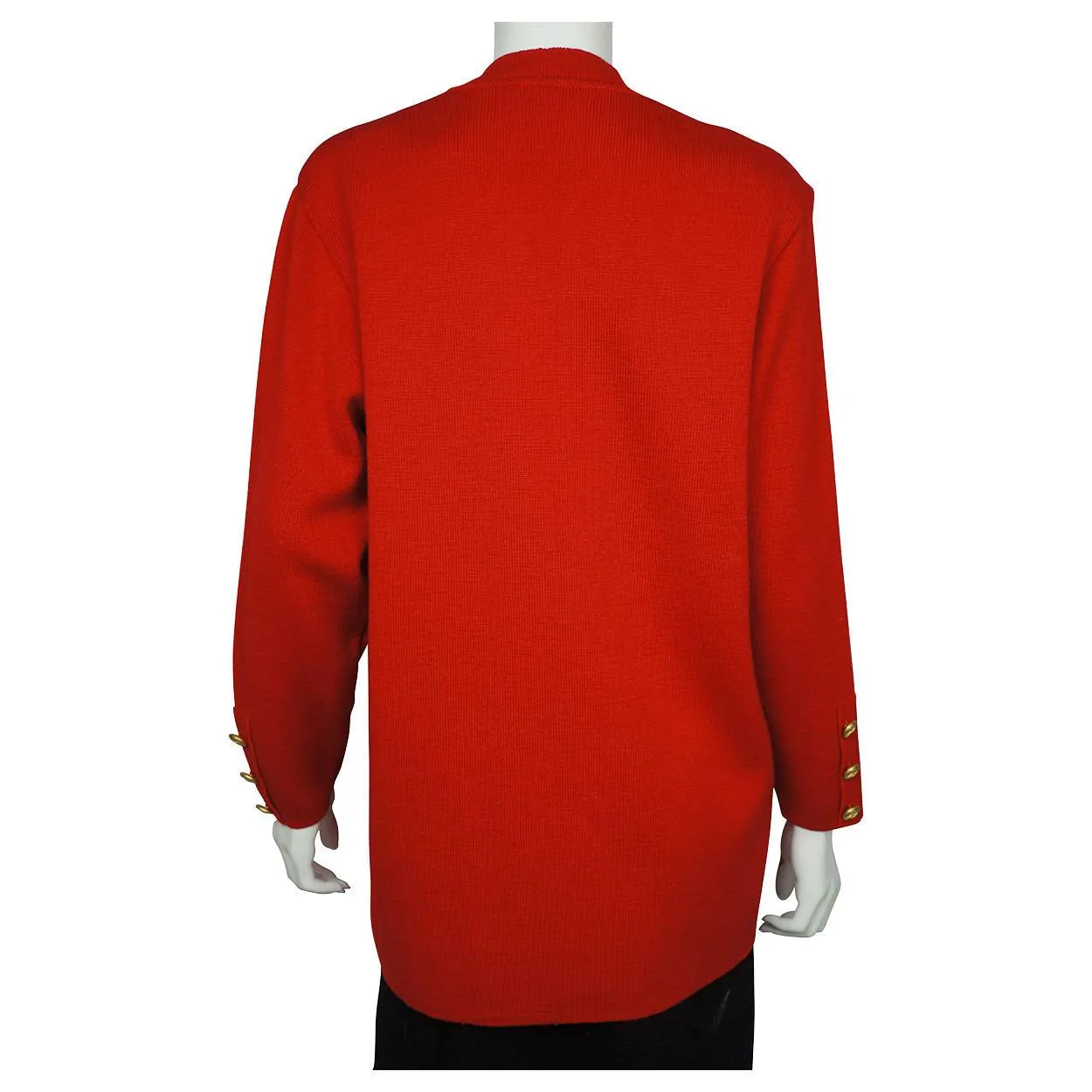 Saint James France Red Cardigan Sweater Wool Knit Yacht Wear Ladies US Size 12