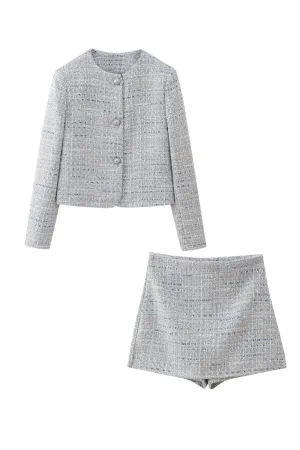 ‘Tatyana’ Knitted Cropped Jacket & Culottes (Sold Separately)