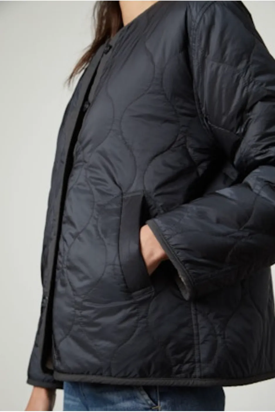 Velvet by Graham & Spencer Marissa 05 Quilted Sherpa Jacket | Navy