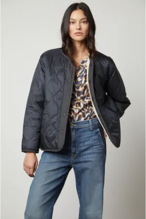 Velvet by Graham & Spencer Marissa 05 Quilted Sherpa Jacket | Navy