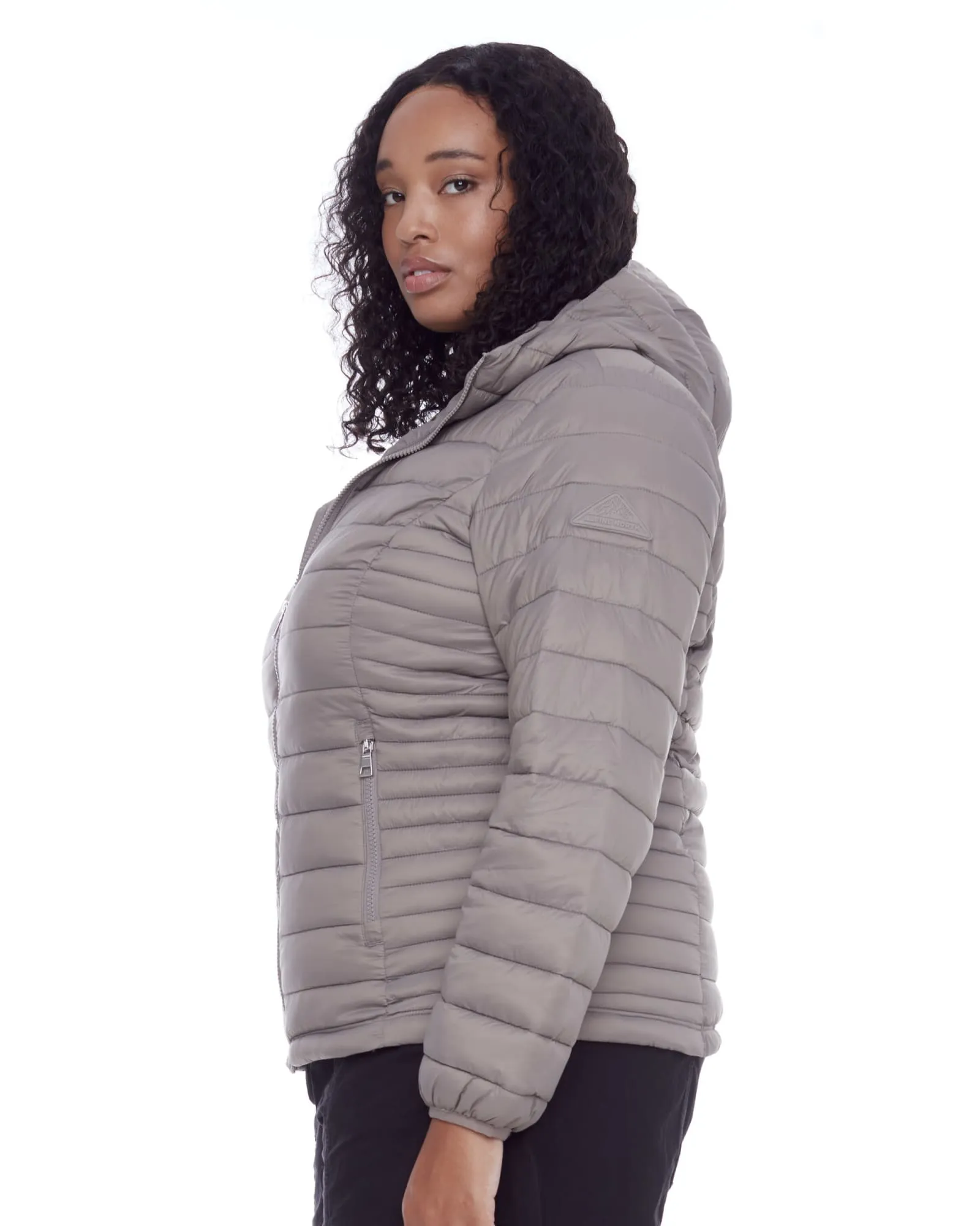 Women's Plus Size - YOHO | Vegan Down Lightweight Packable Puffer Jacket & Bag | Taupe