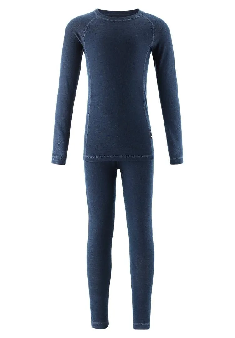 Wool / Bamboo Base Layer Set: Taitoa Navy