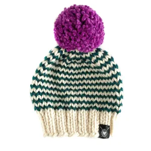 Zero Waste : Skinny Stripe Pom-Pom Beanie