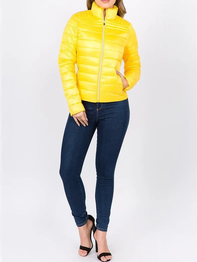 Zip Down Puffer Jacket -Women